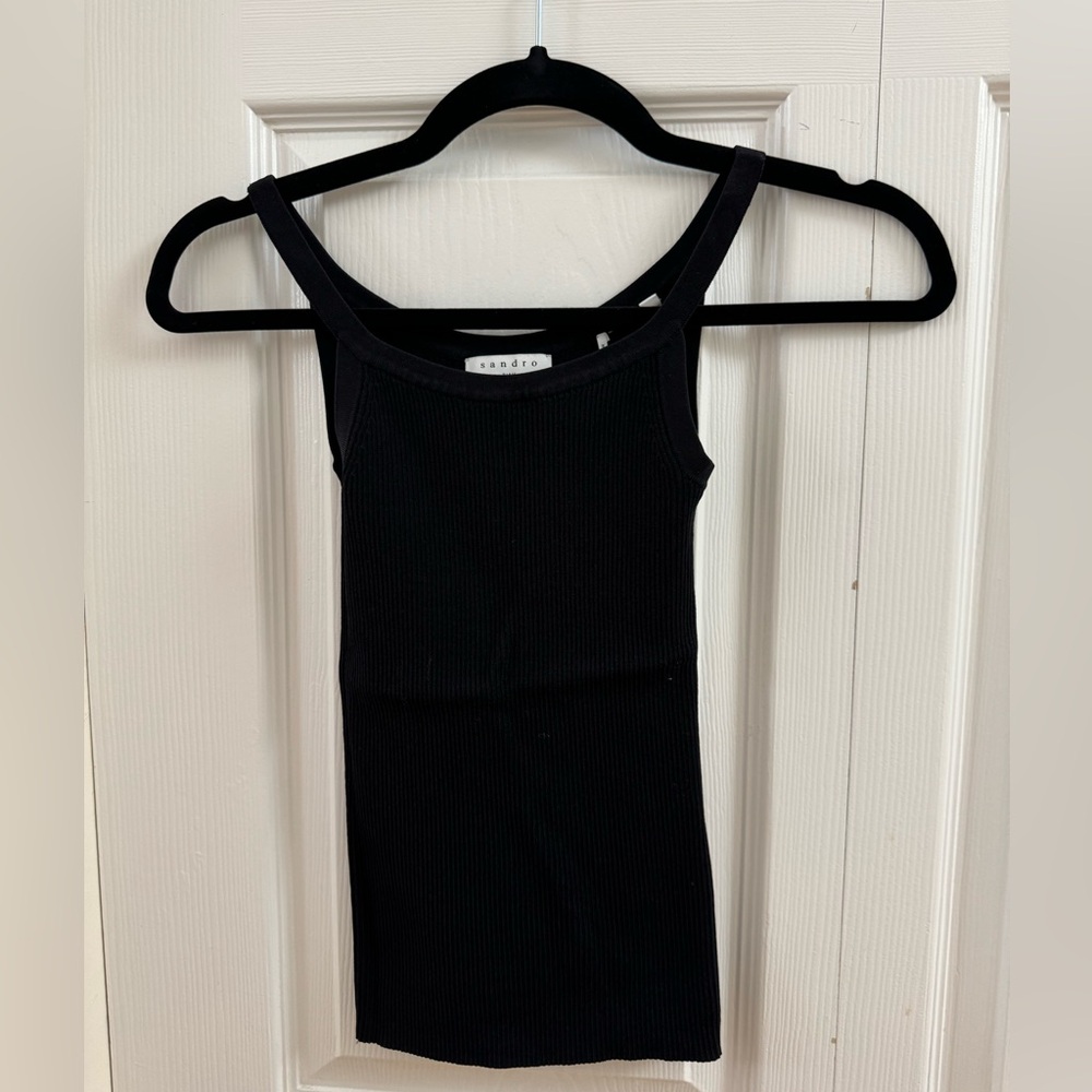 Sandro XS ribbed black cami